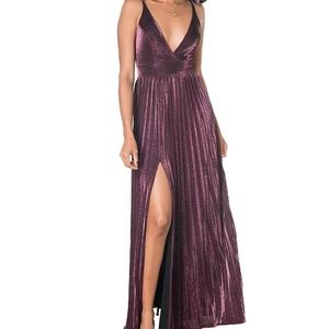 Women's Danae Pleated Metallic Gown